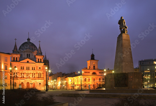 Church of descent of holy spirit on Freedom Square (Plac Wolnosci) in Lodz. Poland