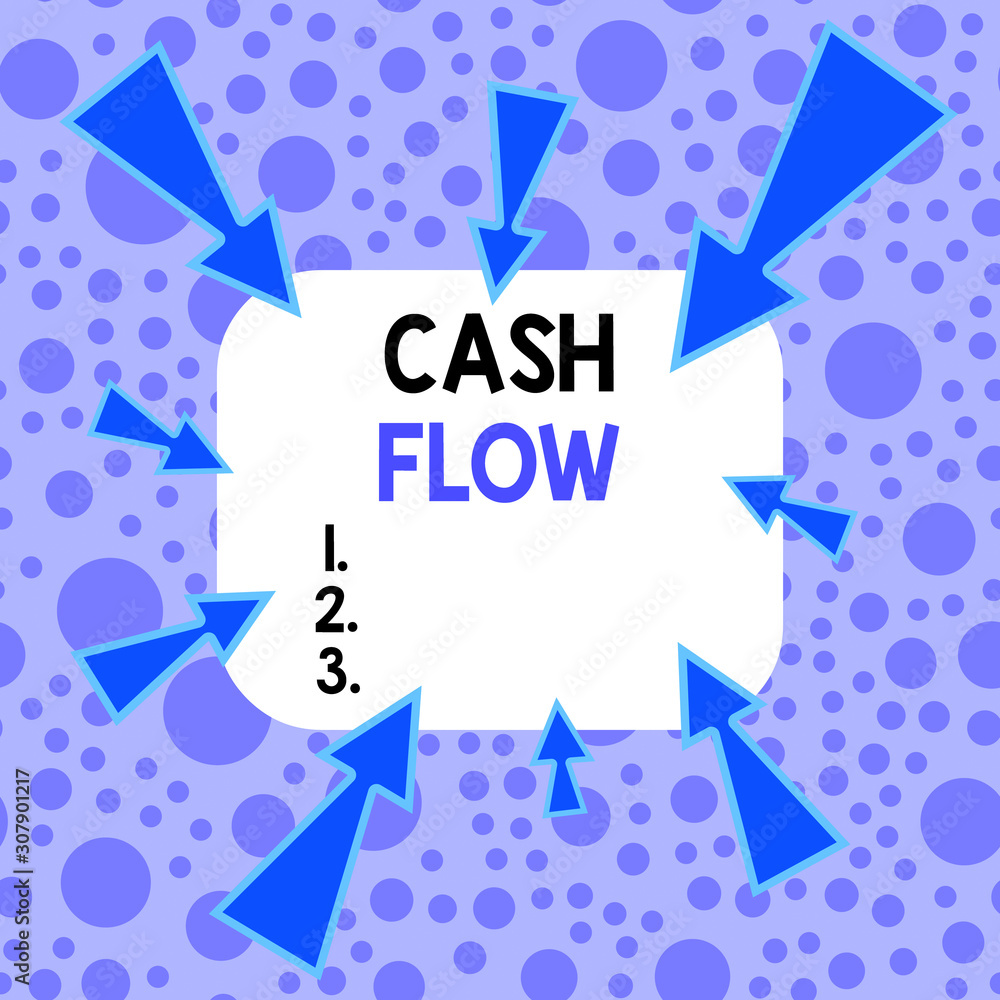 Handwriting text Cash Flow. Conceptual photo Movement of the money in and out affecting the liquidity Asymmetrical uneven shaped format pattern object outline multicolour design