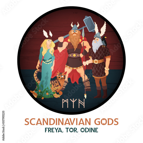 Scandinavian Gods Round Composition