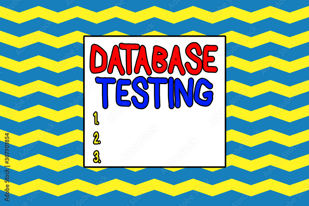 Fototapeta premium Handwriting text writing Database Testing. Conceptual photo involves the retrieved values from the database by the web Seamless wavy lines pattern. Abstract texture zigzag waving. Geometric