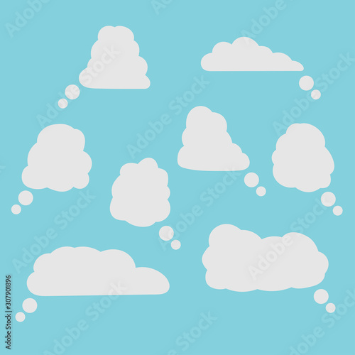 concept of a dream in the cloud vector illustration isolated on blue background