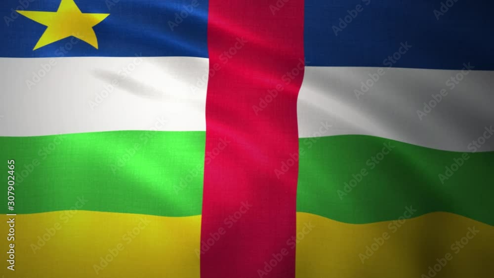 Central African Republic Flag Waving Textile Textured Background. Seamless Loop Animation. Full Screen. Slow motion. 4K Central African Republic Flag Waving Textile Textured Background. Seamless Loop Animation. Full Screen. Slow motion. 4K