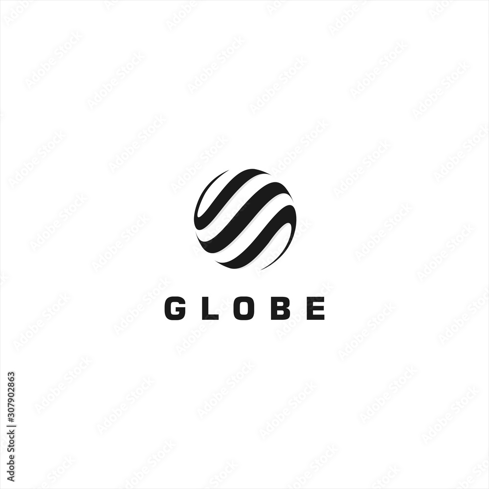 Abstract Globe Logo Design Template Idea Stock Vector | Adobe Stock