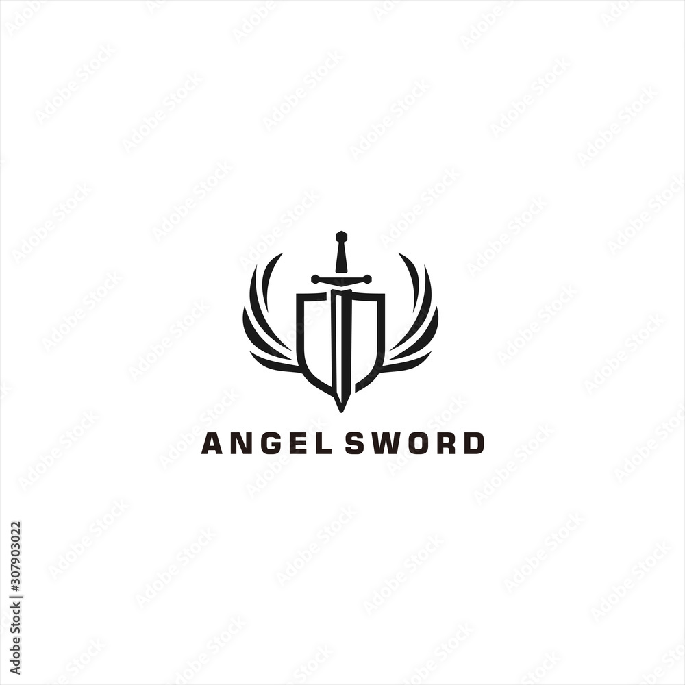 Insignia Sword Logo Design Vector Illustration Template Idea