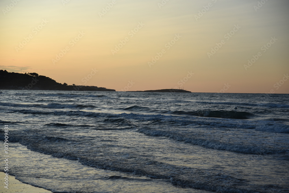 Beautiful Beach Sea and Sand at Sunset