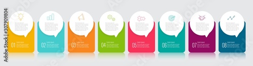 infographics design with speech bubble flat vector illustration