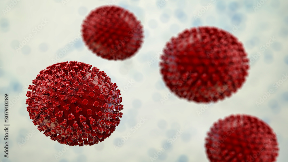 Influenza virus, medically accurate illustration Influenza virus, medically accurate illustration