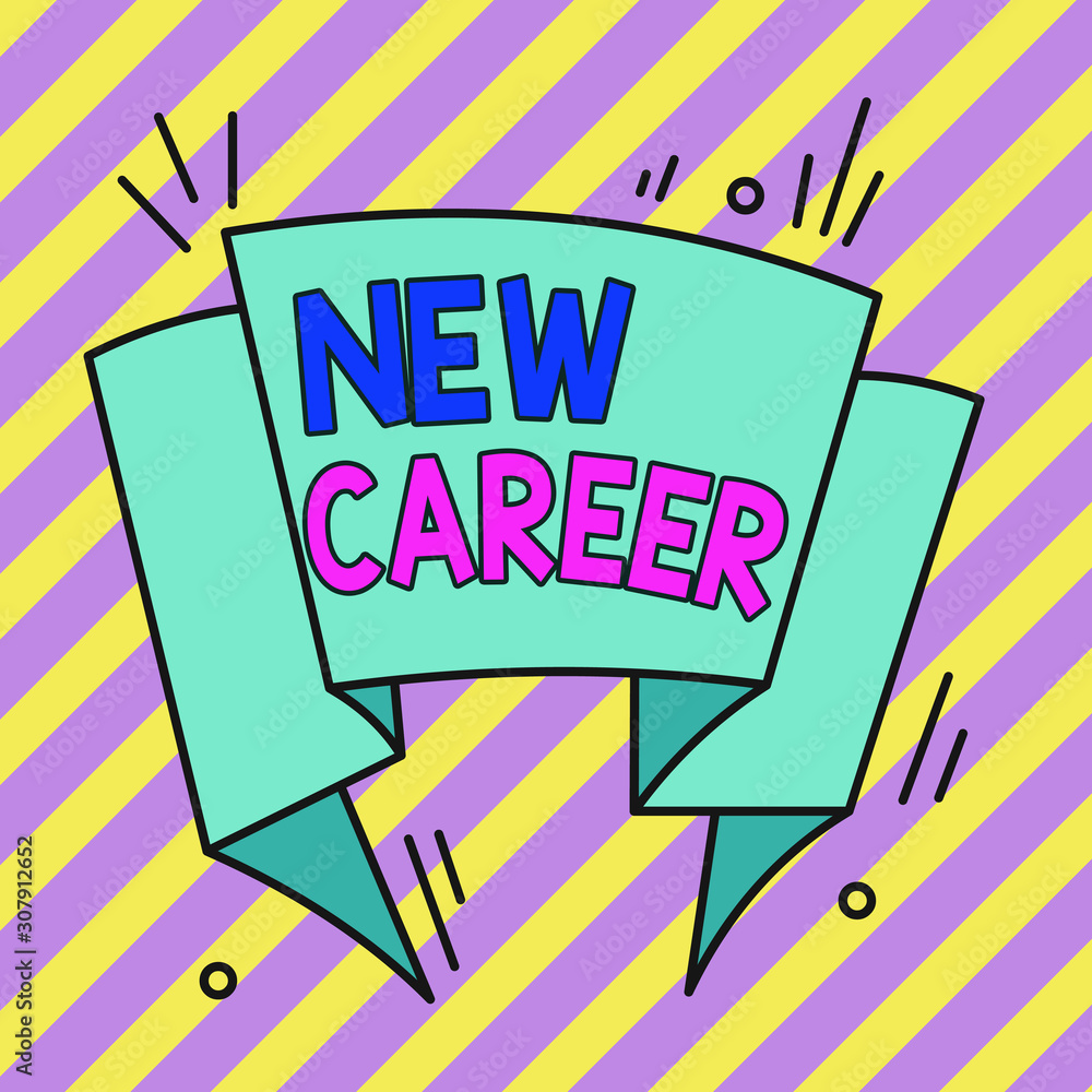 Conceptual hand writing showing New Career. Concept meaning a change to a different type of job from the one you have Asymmetrical uneven shaped pattern object multicolour design Conceptual hand writing showing New Career. Concept meaning a change to a different type of job from the one you have Asymmetrical uneven shaped pattern object multicolour design