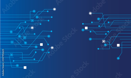 Abstract background  connecting dots and lines. Connection science background, circuit board background technology, Vector illustration design digital technology. with drak blue template