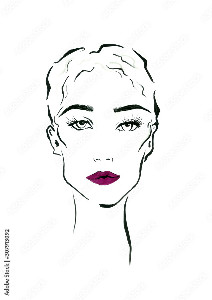 Hand Painted Face Fashion Illustration Hand Painted Face Fashion Illustration
