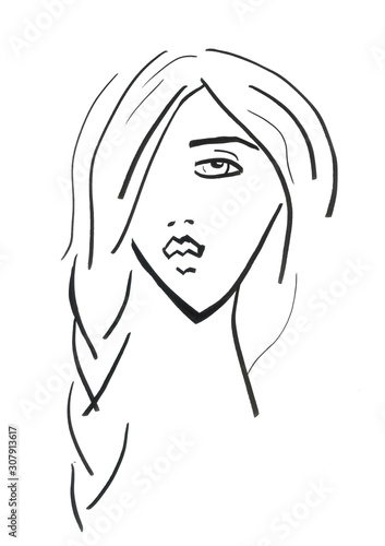 Hand Painted Face Fashion Illustration