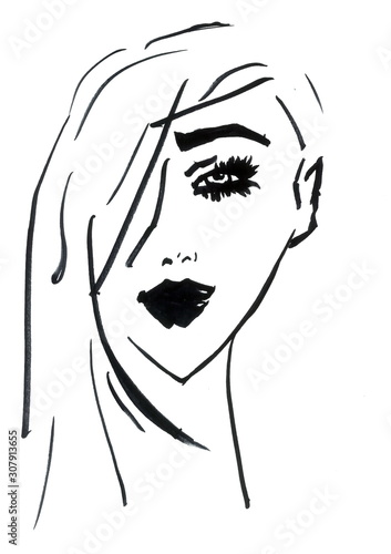 Hand Painted Face Fashion Illustration