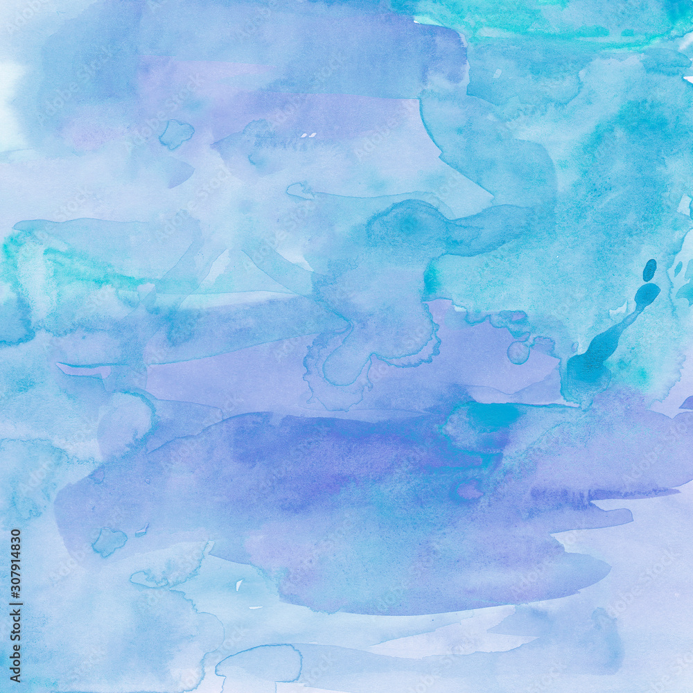 Blue purple background Watercolor backdrop Abstract texture