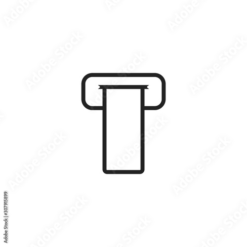 Ticket machine icon. Post terminal symbol. Logo design element