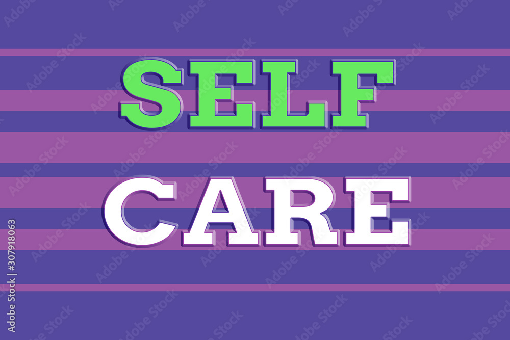 Text sign showing Self Care. Business photo showcasing practice of taking action preserve or improve ones own health Seamless horizontal lines background drawing lines. Up and down stripes