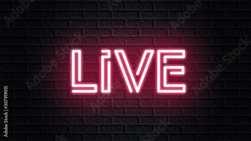 red neon video animation live