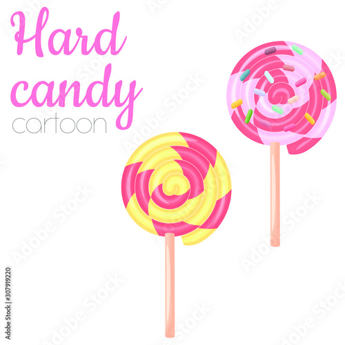 Hard candy colorful isolated illustration, cartoon style sweet candy vector clip art.