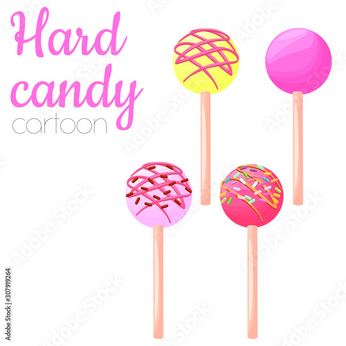Hard candy colorful isolated illustration, cartoon style sweet candy vector clip art.