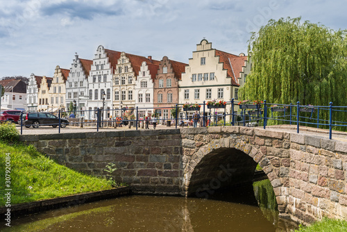 Friedrichstadt - Treppengiebelhäuser am Marktplatz; Nordfriesland; Deutschland photo