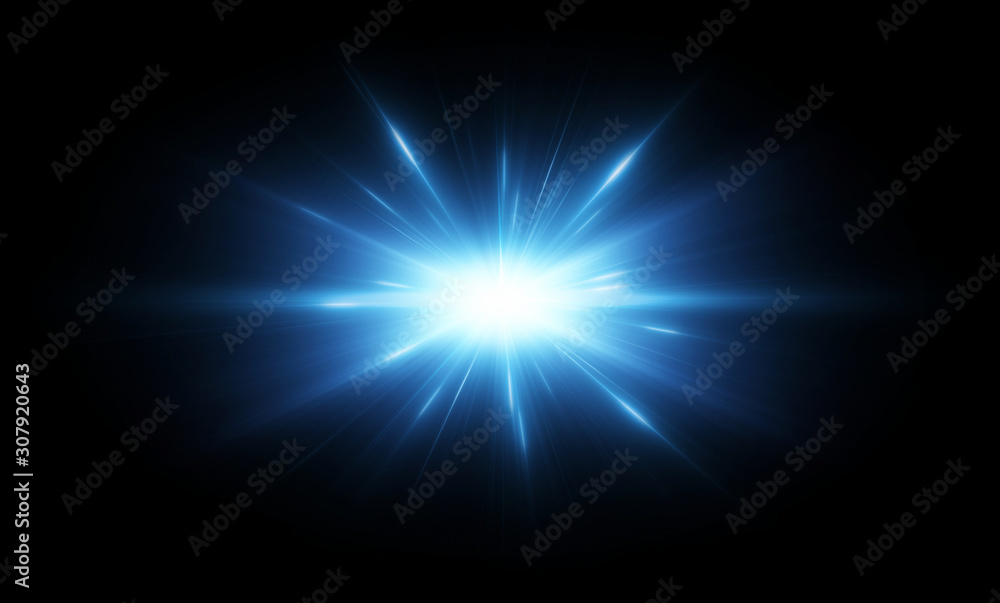 VFX Glow lighting effect star burst, flash energy ray. Creative design template