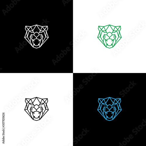 geometric panther head