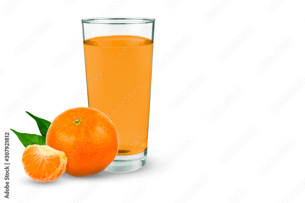 Mandorin juice in a glass of tangerines Mandorin juice in a glass of tangerines