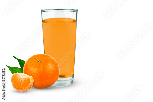 Mandorin juice in a glass of tangerines