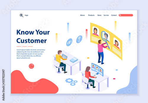 Creative website template of Know Your Customer concept