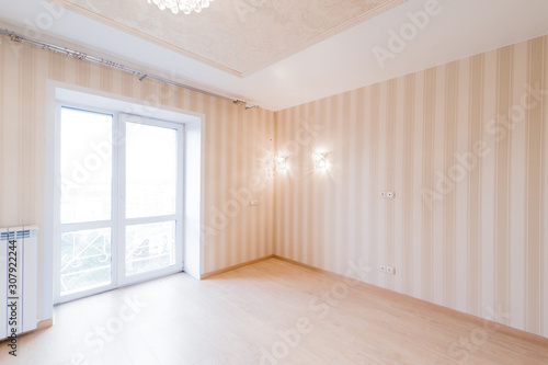 Russia  Omsk- August 02  2019  interior room apartment. standard repair decoration in hostel