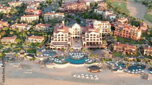 Exotic Cabo San Lucas, Upscale Travel Destination and Resort City in Baja California, Mexico, Aerial View photo