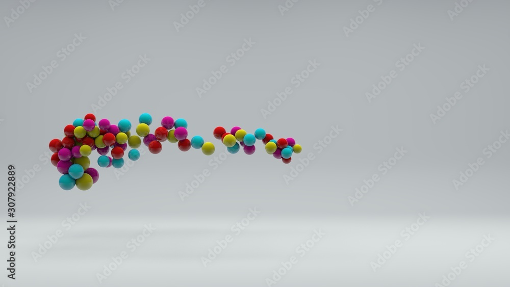 3D illustration of many colored balls of different sizes on a white background. Vitamins in space, a burst of laughter and energy. Abstract composition, 3D rendering 3D illustration of many colored balls of different sizes on a white background. Vitamins in space, a burst of laughter and energy. Abstract composition, 3D rendering