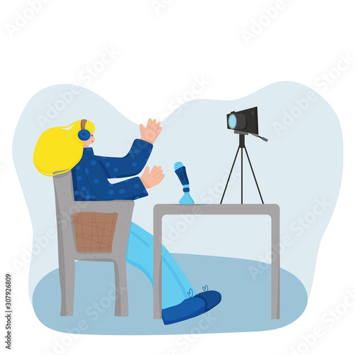 People sitting in the chair. Vector person.