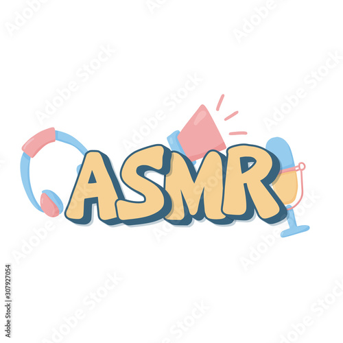 ASMR text acronym. Vector hand drawn letters.