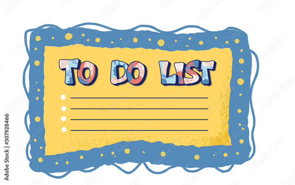 To do list template blank. Vector illustration. To do list template blank. Vector illustration.