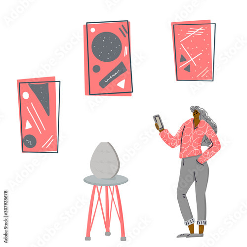 Young adult characters isolated Vector flat design