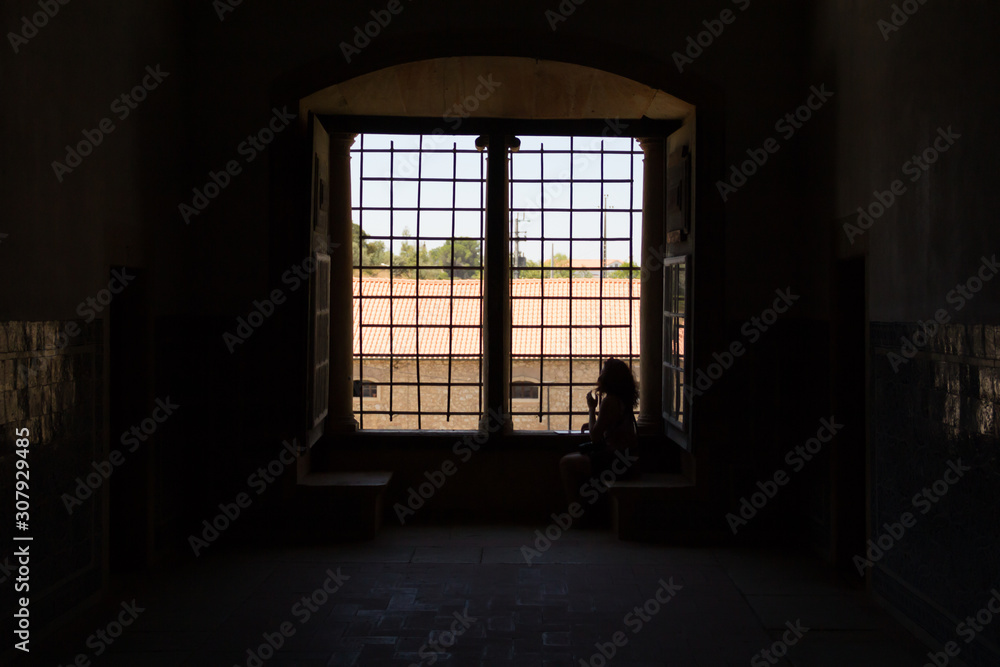 girl sitting by the window