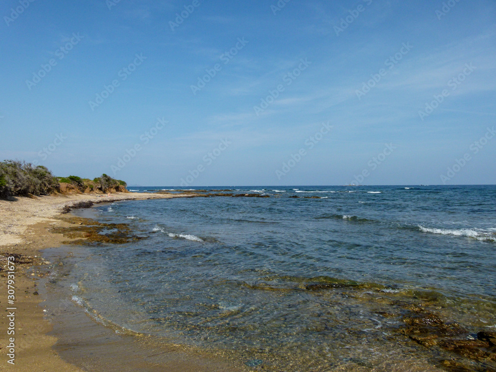 beach and sea in the sourh of france