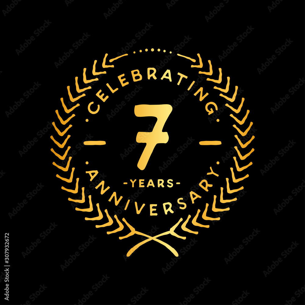 Fototapeta premium 7 years design template. 7th vector and illustration.