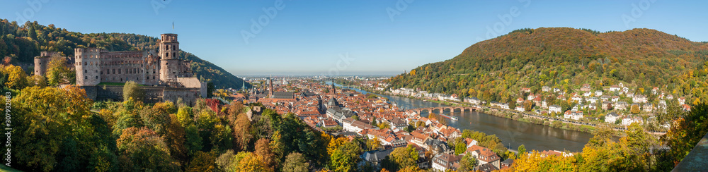 Heidelberg panoramic cityscape, Heidelberg, Germany.