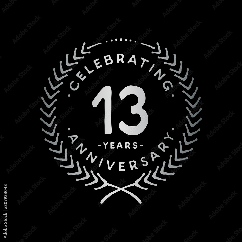 13 years design template. 13th vector and illustration.