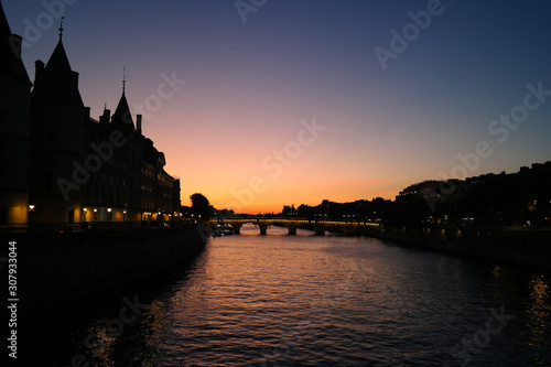Sunset at Seine river