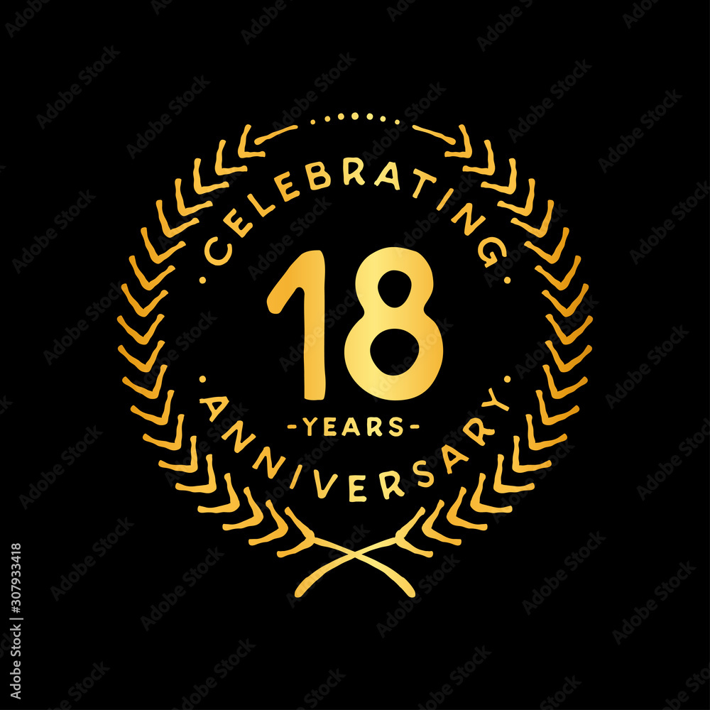 18 years design template. 18th vector and illustration. 18 years design template. 18th vector and illustration.