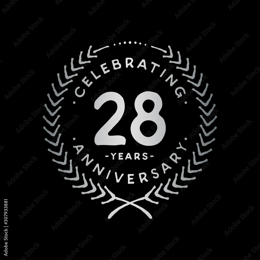28 years design template. 28th vector and illustration.