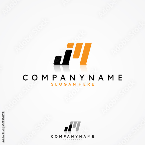 Vector letter JM monogram symbol design minimalist
