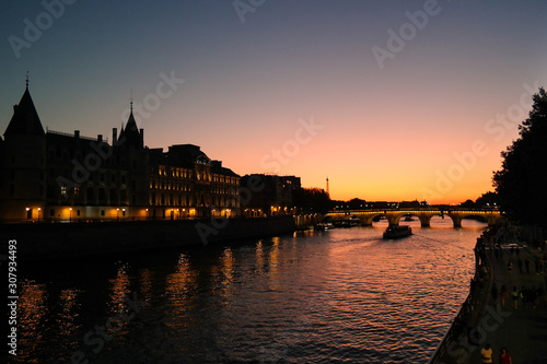 Sunset at Seine river