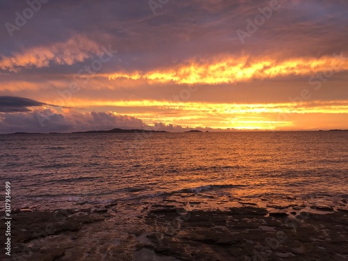 sunset on the beach in Fiji 