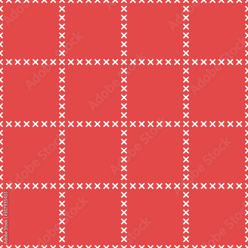 Seamless vector plaid pattern with crosses. Design for wallpaper, fabric, textile, wrapping.