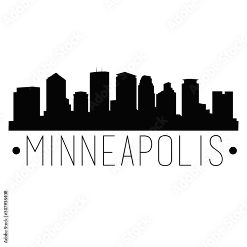 Minneapolis Minnesota Skyline Silhouette City Design Vector Famous Monuments Travel Landmark.
