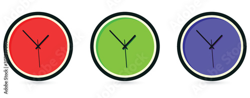 Clock icon isolated on white background. Vector illustration eps 10.