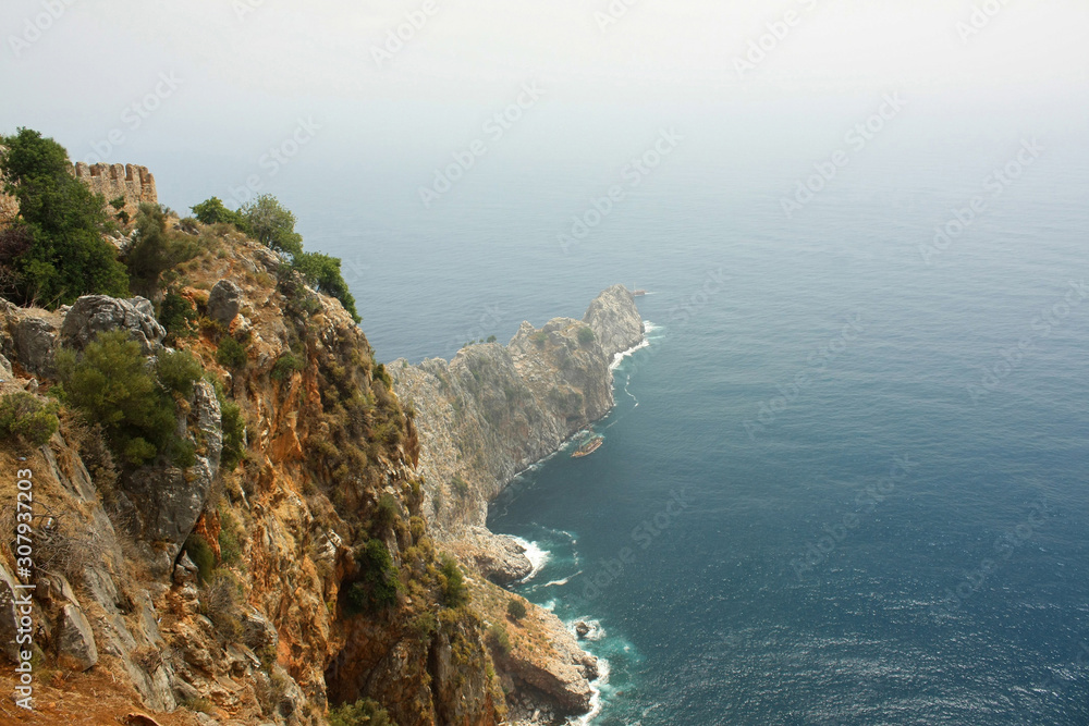 Fototapeta premium beautiful view from the mountain to the cape and the sea